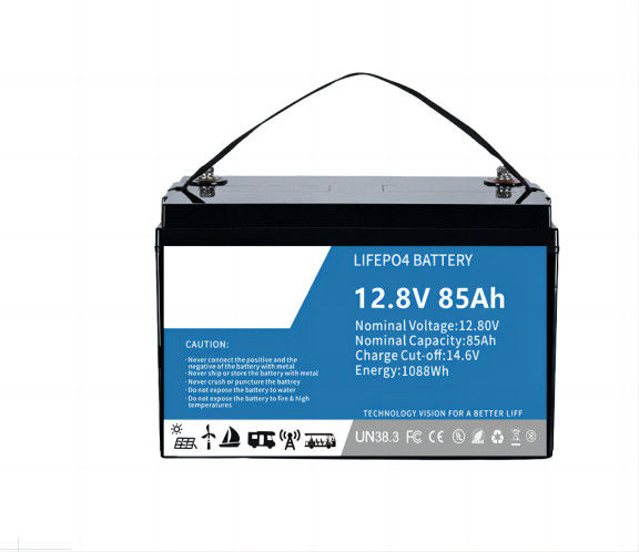 Ecologicamente correto de alto desempenho 12,8 V 85AH SLA Substituição LifeP04 Bateria de lítio integrada BMS para luz solar