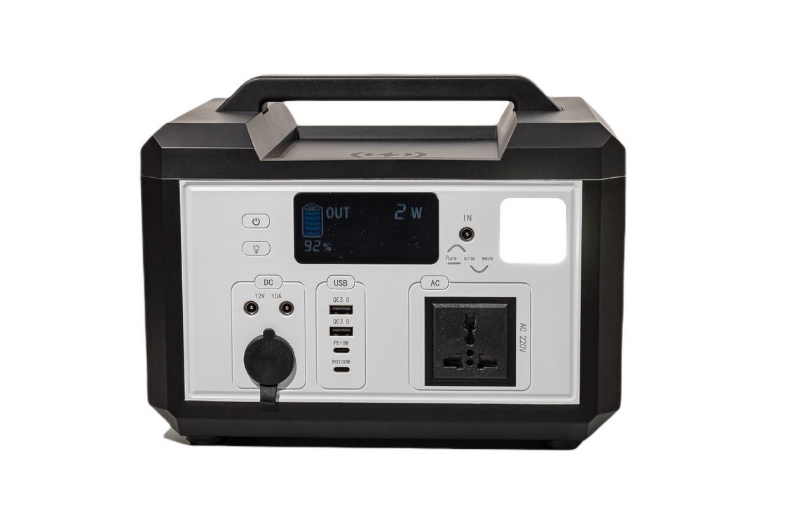 Long Life span 220V 50HZ Single Way Inverter Portátil Gerador Estação Elétrica Com Luz LED Para Fornecimento de Energia de Emergência